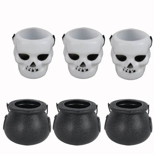Mini Plastic Witch Cauldrons – Halloween Candy Holders & Party Decorations