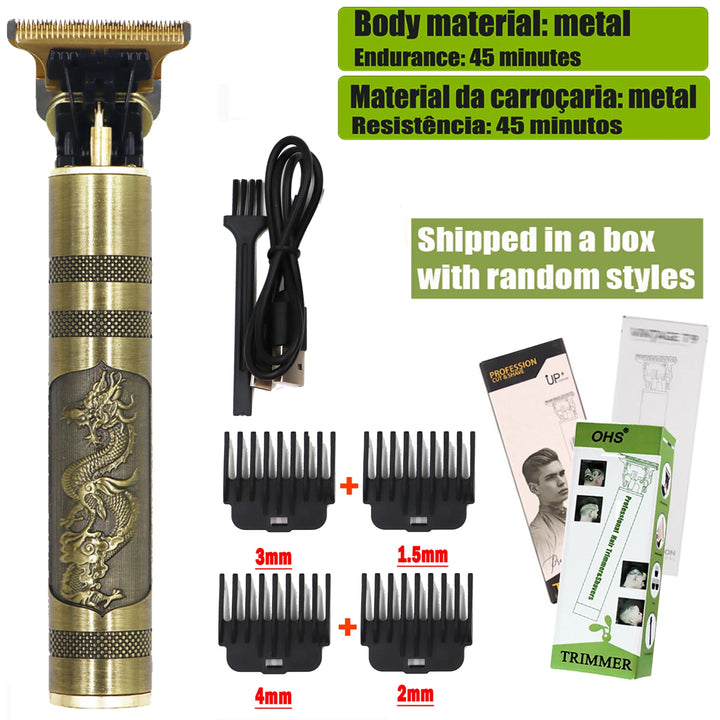 T9 Vintage Electric Hair Trimmer for Men – Rechargeable & Stylish