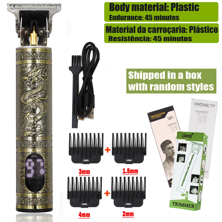T9 Vintage Electric Hair Trimmer for Men – Rechargeable & Stylish