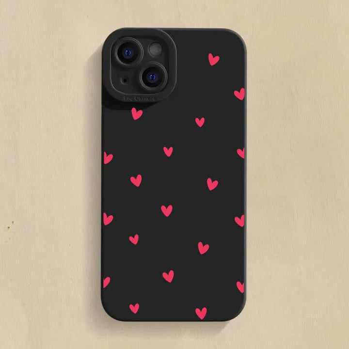 Black Love Heart Phone Case For iPhone