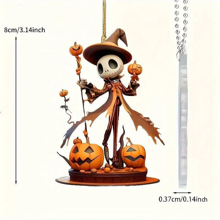 Halloween 2D Acrylic Pendant Pumpkin and Skull head Theme Decorative Pendants for Cars, Bags, Keychain Accessories Holiday Decor