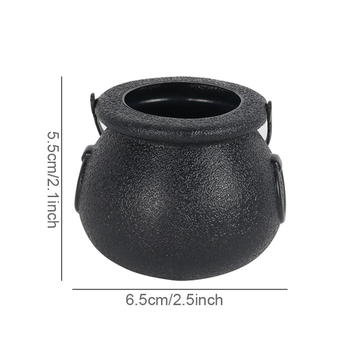 Mini Plastic Witch Cauldrons – Halloween Candy Holders & Party Decorations
