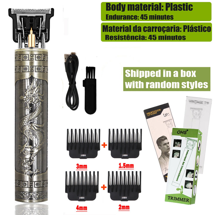 T9 Vintage Electric Hair Trimmer for Men – Rechargeable & Stylish