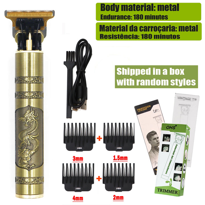 T9 Vintage Electric Hair Trimmer for Men – Rechargeable & Stylish