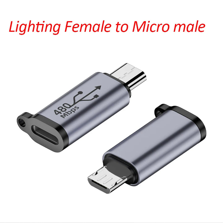 Type C Adapter USB C To Micro To Mini USB Female Converters For iPhone 14 13 Xiaomi Samsung For Lightning Male Charger Adapter