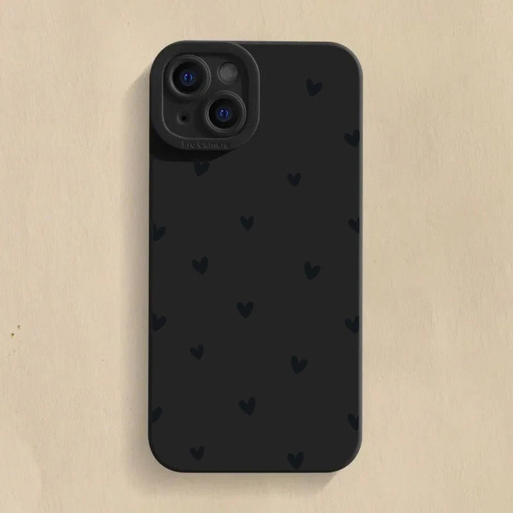Black Love Heart Phone Case For iPhone