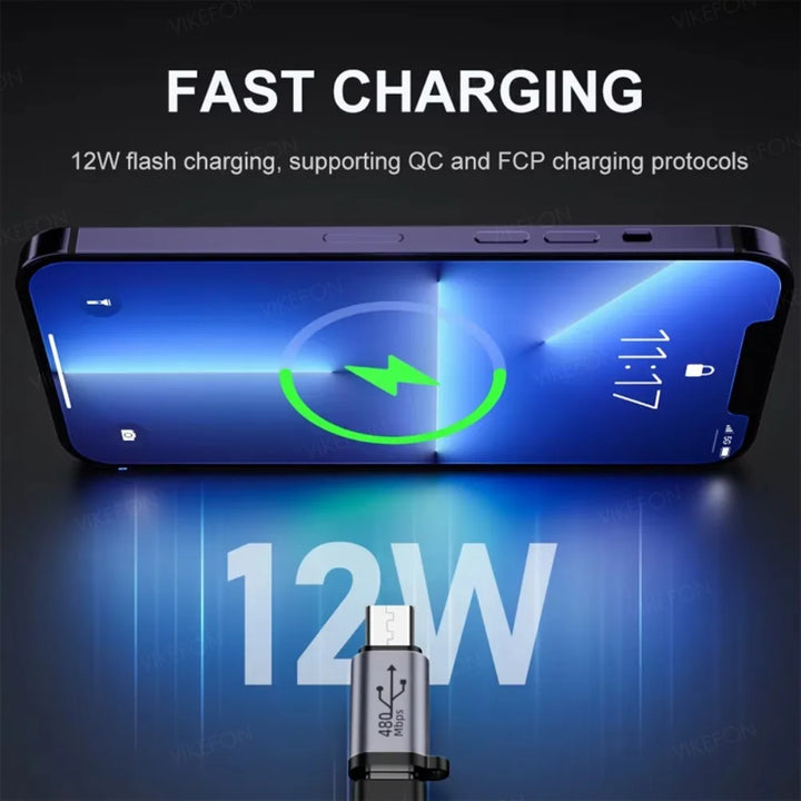 Type C Adapter USB C To Micro To Mini USB Female Converters For iPhone 14 13 Xiaomi Samsung For Lightning Male Charger Adapter