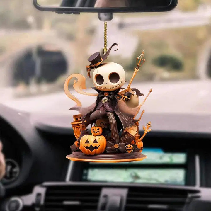 Halloween 2D Acrylic Pendant Pumpkin and Skull head Theme Decorative Pendants for Cars, Bags, Keychain Accessories Holiday Decor