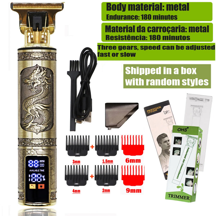 T9 Vintage Electric Hair Trimmer for Men – Rechargeable & Stylish