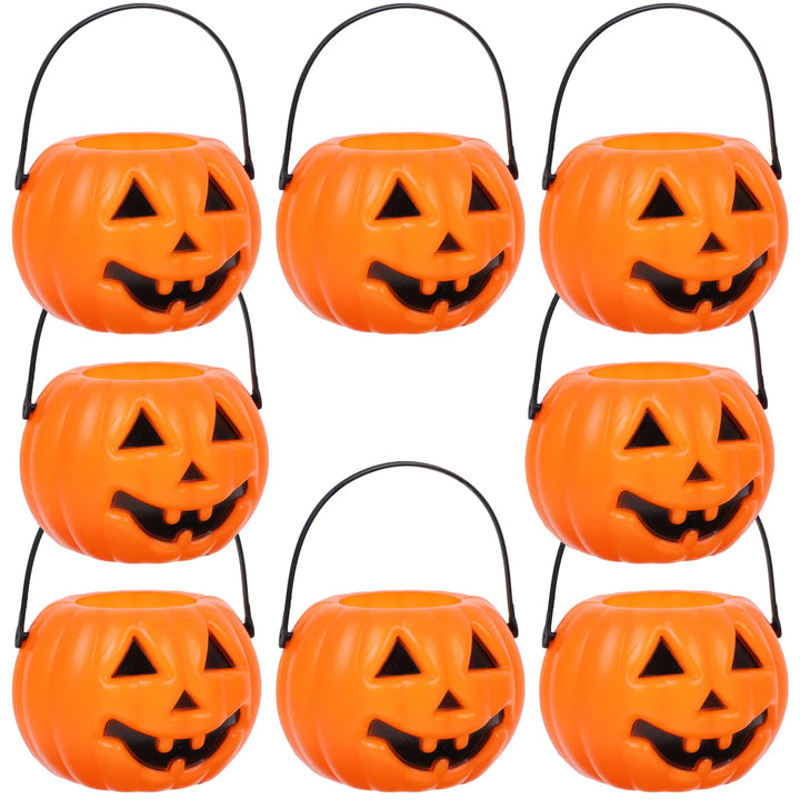 6pcs Halloween Cauldron Bucket Candy Pumpkin Mini Witch Black Pot Decor Buckets Bowl Witches Kettle Container