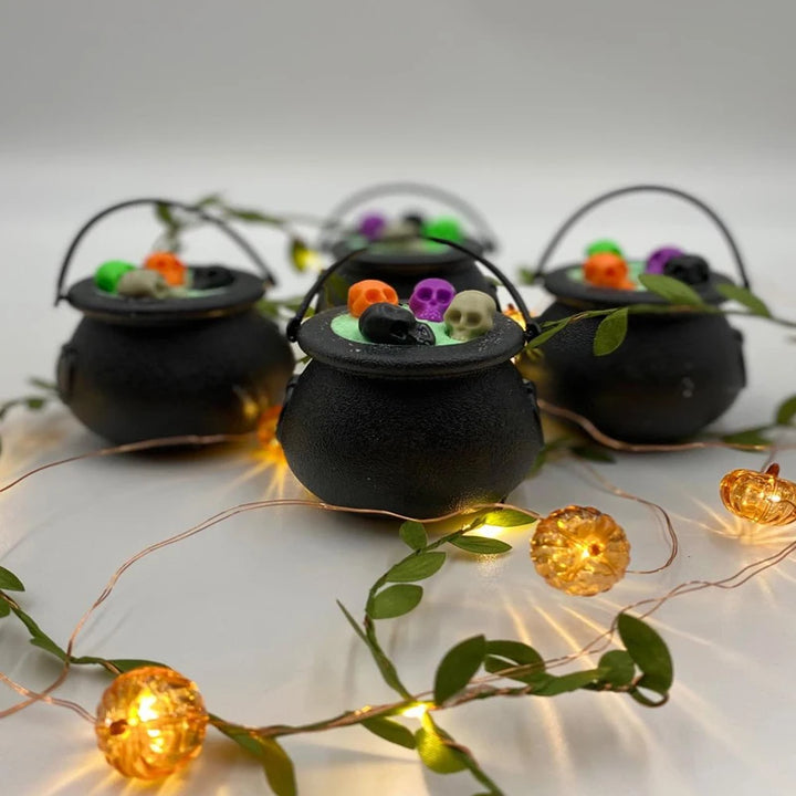 Mini Plastic Witch Cauldrons – Halloween Candy Holders & Party Decorations