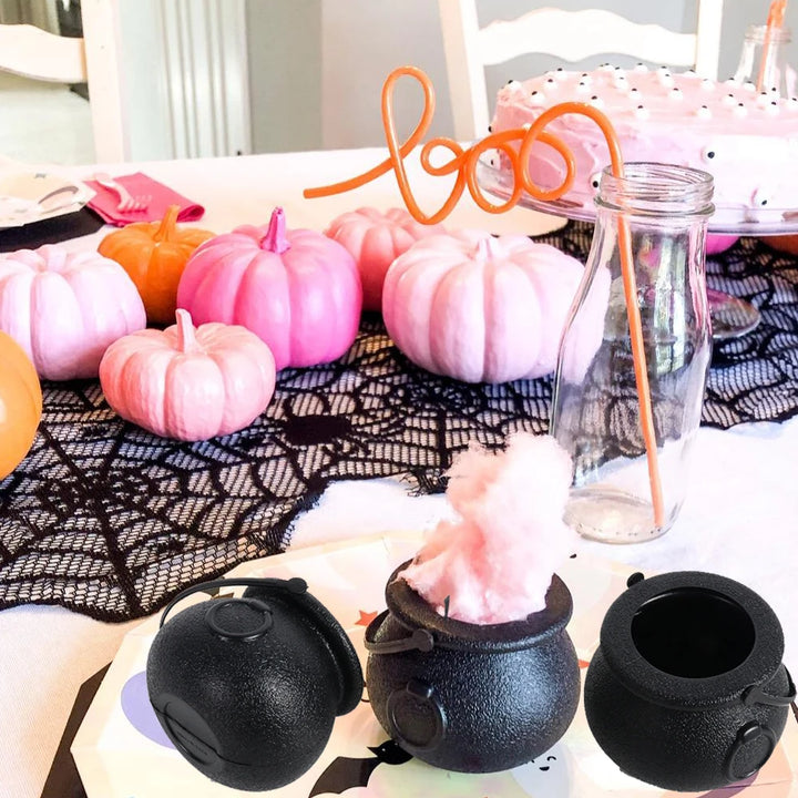 Mini Plastic Witch Cauldrons – Halloween Candy Holders & Party Decorations