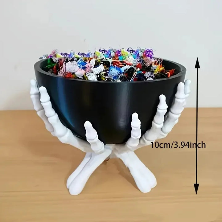 1pc Gothic Skeleton Hands Bowl Stand  for Candy,Trinkets,Or Party Supplies,Halloween Decorations