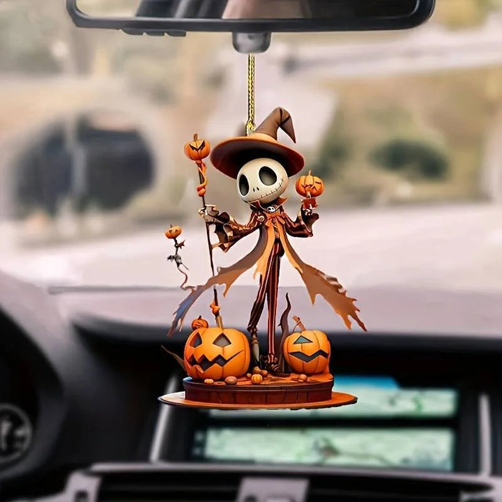Halloween 2D Acrylic Pendant Pumpkin and Skull head Theme Decorative Pendants for Cars, Bags, Keychain Accessories Holiday Decor