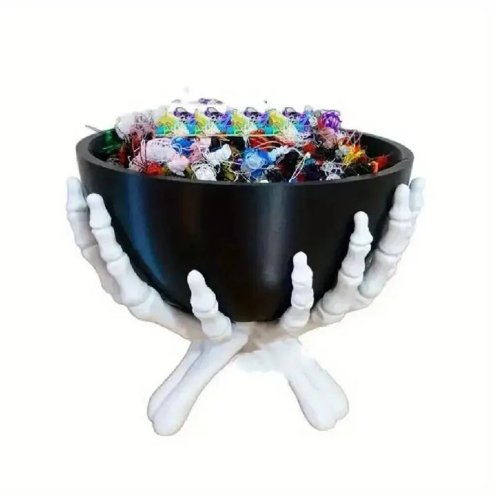1pc Gothic Skeleton Hands Bowl Stand  for Candy,Trinkets,Or Party Supplies,Halloween Decorations