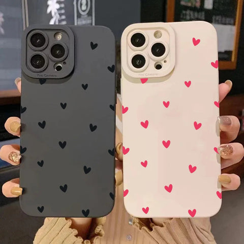 Black Love Heart Phone Case For iPhone